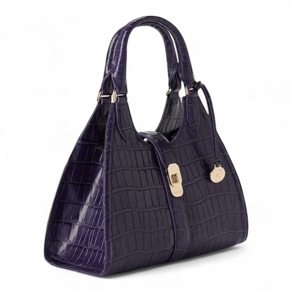 Brahmin Adria Satchel in Voltage Violet Sirona NWT - Picture 6 of 9